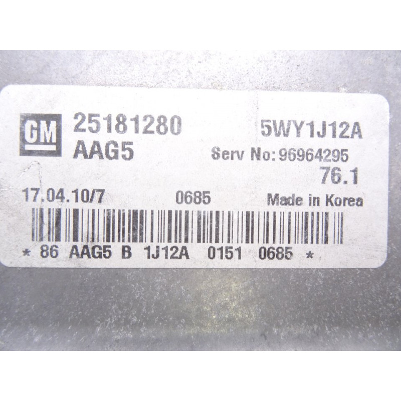 25181280  CENTRALITA MOTOR UCE CHEVROLET CRUZE LS 2011 25181280 214302 CHEVROLET - 1