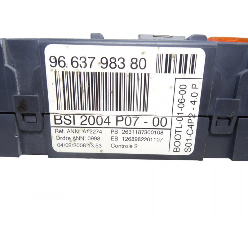 9663798380  CAJA RELES / FUSIBLES FIAT II SCUDO (272) COMBI L1H1 90 Multijet (5 pl.) 2010 9663798380 214552 FIAT - 2