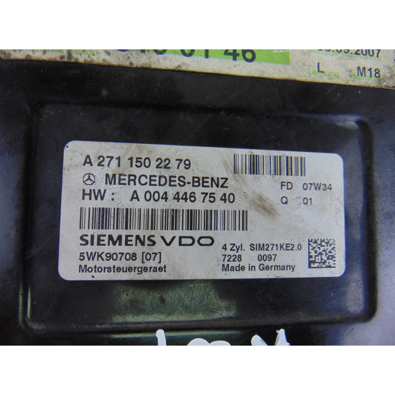 A2710100146 CENTRALITA MOTOR UCE MERCEDES-BENZ CLASE C (BM 204) BERLINA