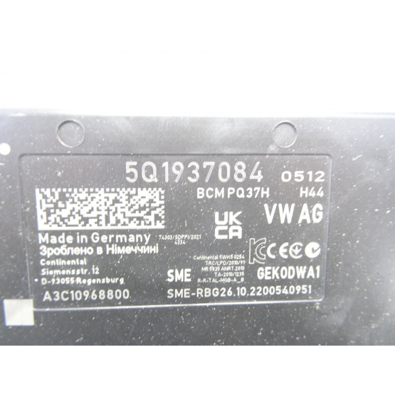 5Q1937084  MODULO ELECTRONICO AUDI A1 SPORTBACK (GBA) 30 TFSI ADRENALIN 2023 5Q1937084 215555 AUDI - 2