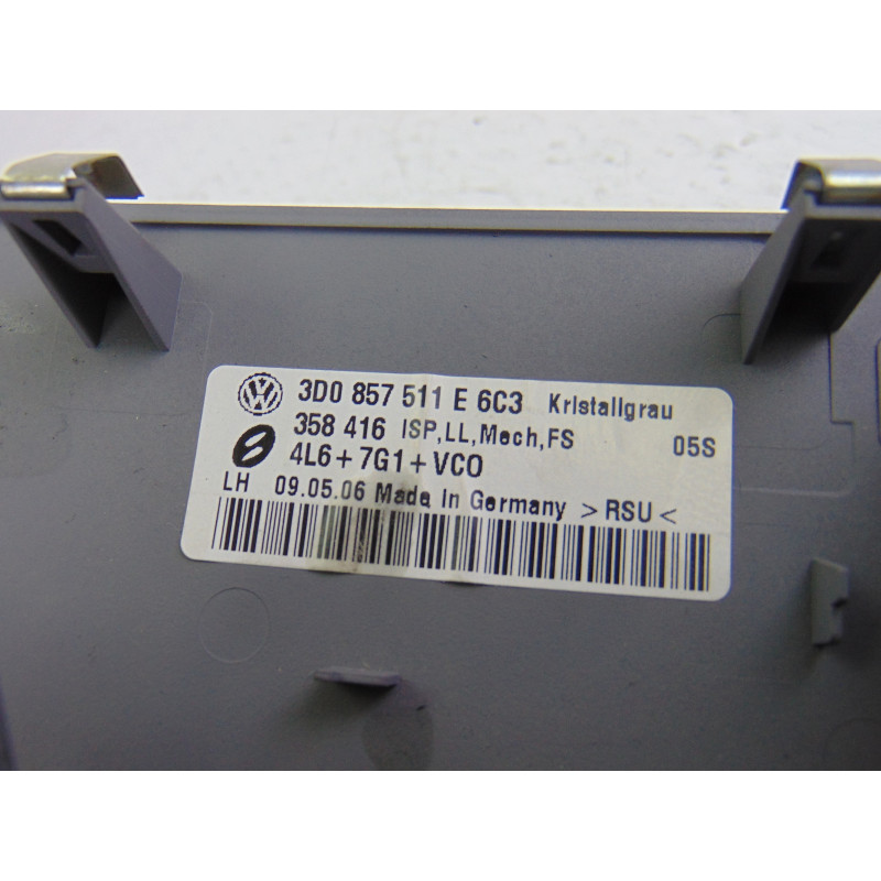 3D0857511E ESPEJO VOLKSWAGEN PHAETON (3D3/3D7) TDI V6 4Motion (5 asientos) 2007 3D0857511E 198595 VOLKSWAGEN - 3