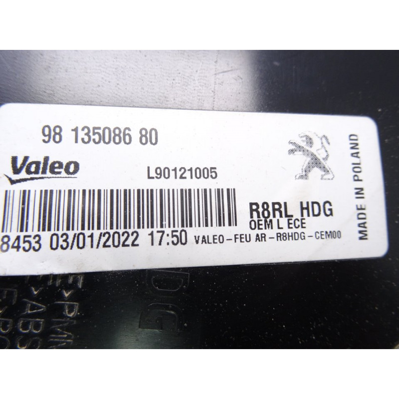 9813508680 PILOTO TRASERO IZQUIERDO PEUGEOT 508