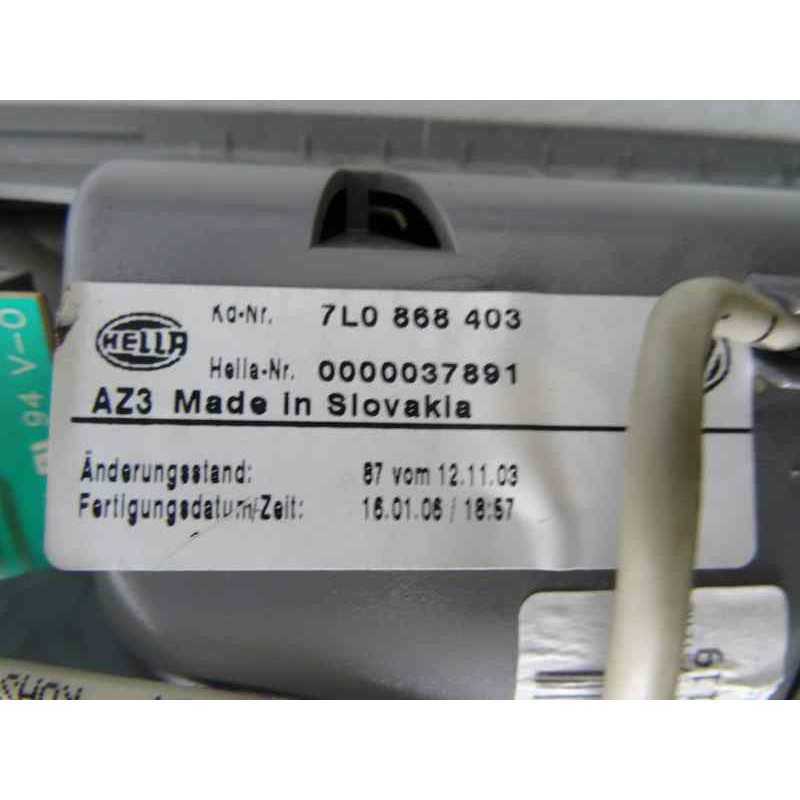 7L0868403 LUZ INTERIOR VOLKSWAGEN TOUAREG (7LA) TDI R5 2006 7L0868403 162162 VOLKSWAGEN - 2