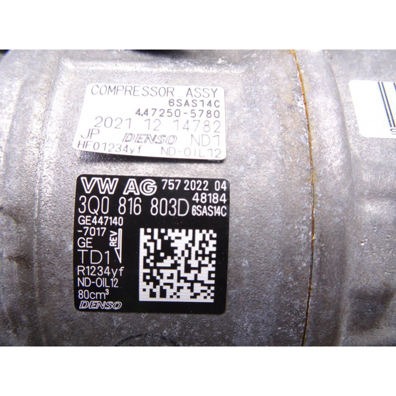 3Q0816803D  COMPRESOR AIRE ACONDICIONADO AUDI Q3 (F3B) 35 TDI S line 2022 3Q0816803D 215097 AUDI - 3