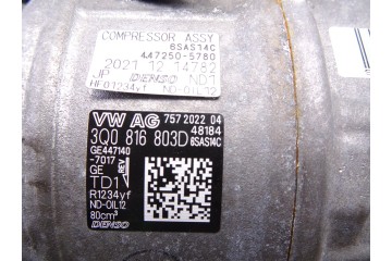 3Q0816803D  COMPRESOR AIRE ACONDICIONADO AUDI Q3 (F3B) 35 TDI S line 2022 3Q0816803D 215097 AUDI - 3