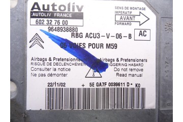 9648938880  CENTRALITA AIRBAG CITROEN BERLINGO 1.9 D SX Familiar 2003 9648938880 214279 CITROEN - 1