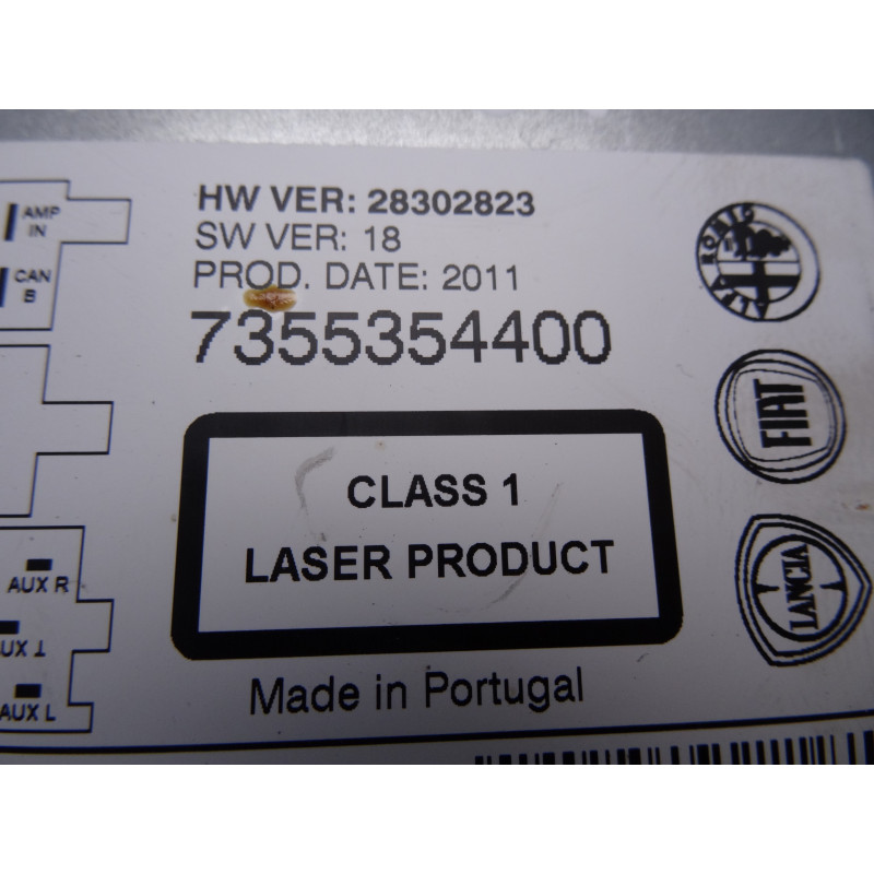7355354400 SISTEMA AUDIO / RADIO CD ABARTH PUNTO EVO (199) Basis 2011 7355354400 209354 ABARTH - 3