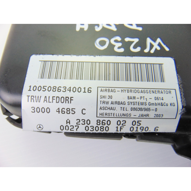 A2308600205 AIRBAG LATERAL DELANTERO DERECHO MERCEDES-BENZ SL (BM 230) ROADSTER