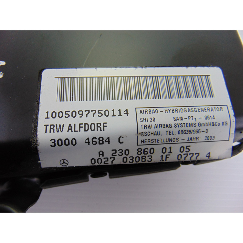 A2308600105 AIRBAG LATERAL DELANTERO IZQUIERDO MERCEDES-BENZ SL (BM 230) ROADSTER
