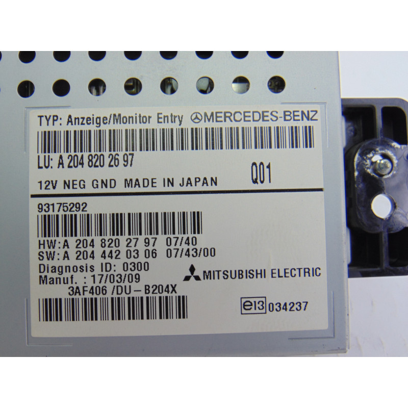 A2048202697 PANTALLA MULTIFUNCION MERCEDES-BENZ CLASE GLK (BM 204)