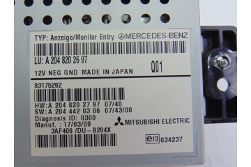 A2048202697 PANTALLA MULTIFUNCION MERCEDES-BENZ CLASE GLK (BM 204)