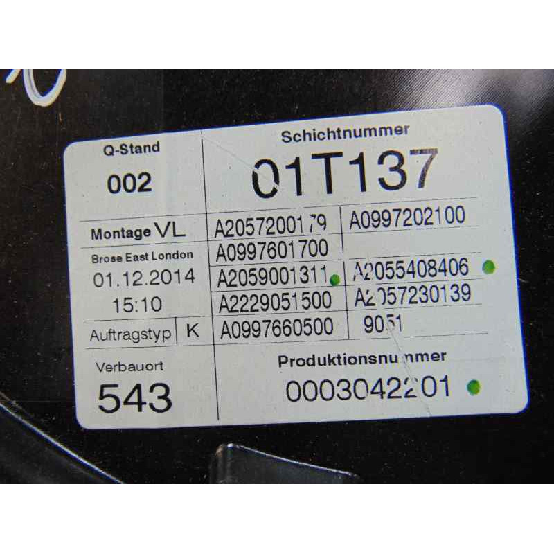 A2057200179 ELEVALUNAS DELANTERO IZQUIERDO MERCEDES-BENZ CLASE C (BM 205) BERLINA