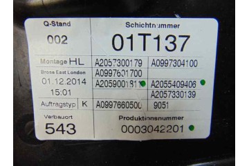 A2057300179 ELEVALUNAS TRASERO IZQUIERDO MERCEDES-BENZ CLASE C (BM 205) BERLINA