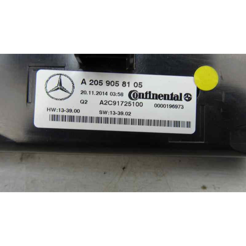 A2059058105 MANDO CLIMATIZADOR MERCEDES-BENZ CLASE C (BM 205) BERLINA C 300 CDI BlueTEC Hybrid (205.012) 2014 A2059058105 175493