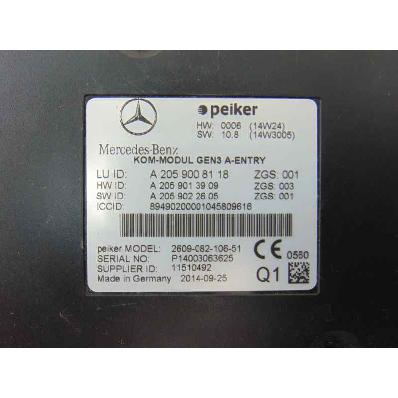 A2059008118 MODULO ELECTRONICO MERCEDES-BENZ CLASE C (BM 205) BERLINA