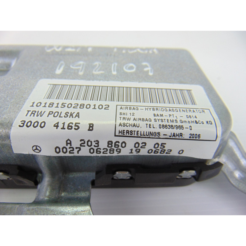 A2038600205 AIRBAG LATERAL TRASERO DERECHO MERCEDES-BENZ CLS (BM 219)