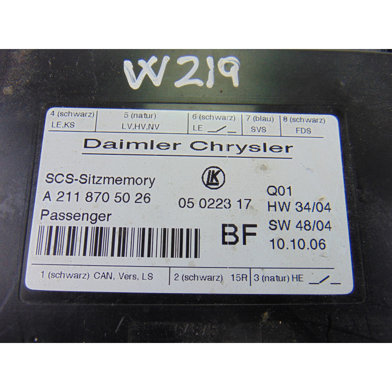 A2118705026 MODULO ELECTRONICO MERCEDES-BENZ CLS (BM 219)