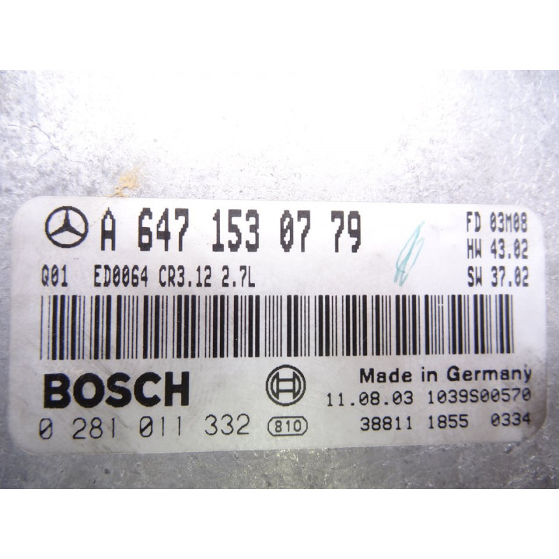 A6471530779  CENTRALITA MOTOR UCE MERCEDES-BENZ CLASE E (BM 211) BERLINA E 270 CDI (211.016) 2003 A6471530779 215727 MERCEDES-BE