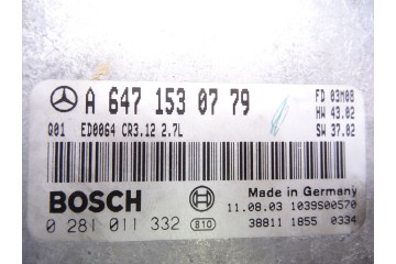 A6471530779  CENTRALITA MOTOR UCE MERCEDES-BENZ CLASE E (BM 211) BERLINA E 270 CDI (211.016) 2003 A6471530779 215727 MERCEDES-BE