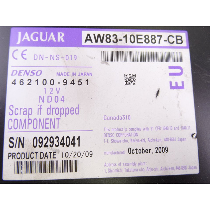 AW8310E887CB  SISTEMA DVD JAGUAR XF 3.0 V6 Diesel Luxury 2012 AW8310E887CB 215834 JAGUAR - 2