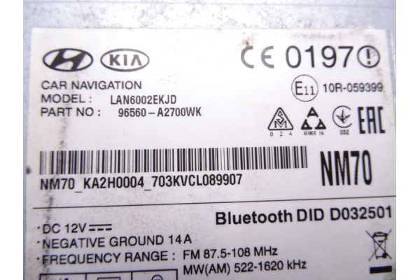 96560A2700WK SISTEMA NAVEGACION GPS KIA CEED (JD)