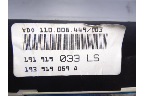 193919059A CUADRO INSTRUMENTOS VOLKSWAGEN GOLF II (191/193) Tour 1991 193919059A 216547 VOLKSWAGEN - 1