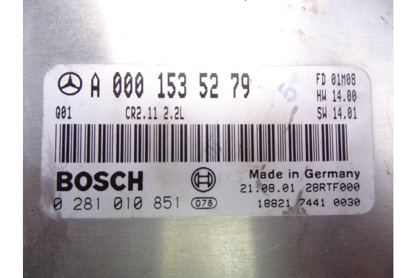 A0001535279  CENTRALITA MOTOR UCE MERCEDES-BENZ CLASE C (BM 203) BERLINA 200 CDI (203.004) 2001 A0001535279 216576 MERCEDES-BENZ