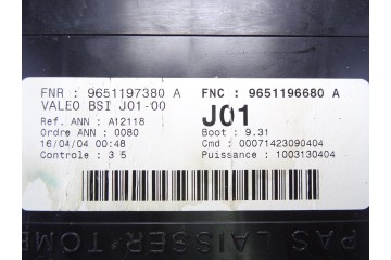 9651197380  CAJA RELES / FUSIBLES CITROEN C5 BERLINA 2.0 HDi Magic 2004 9651197380 216619 CITROEN - 2