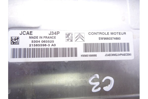 9660374680 CENTRALITA MOTOR UCE CITROEN C3 1.1 Collection 2005 9660374680 216689 CITROEN - 1