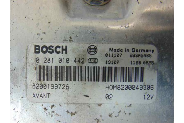 8200199726  CENTRALITA MOTOR UCE RENAULT SCENIC I (JA...) 1.9 DCI Authentique 8200199726 186264 RENAULT - 1