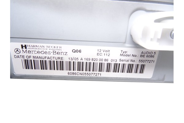 A1698200086 SISTEMA AUDIO / RADIO CD MERCEDES-BENZ CLASE B (BM 245) 180 CDI (245.207) 2005 A1698200086 217331 MERCEDES-BENZ - 2