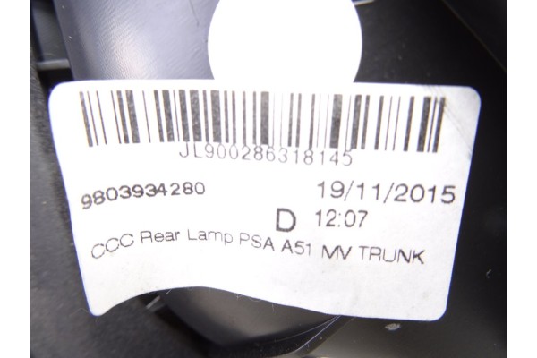 9803934280 PILOTO TRASERO DERECHO INTERIOR CITROEN C3 Live Edition 2016 9803934280 214366 CITROEN - 2