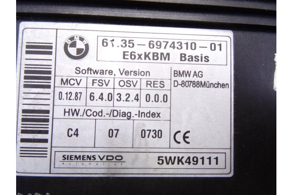 6974310 MODULO ELECTRONICO BMW SERIE 5 BERLINA (E60)