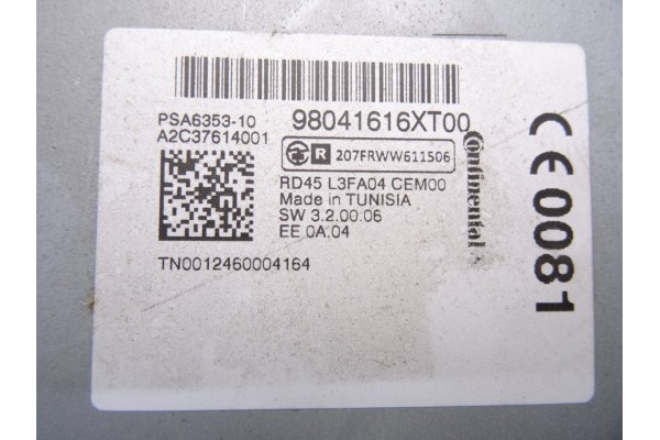 98041616XT SISTEMA AUDIO / RADIO CD CITROEN GRAND C4 PICASSO