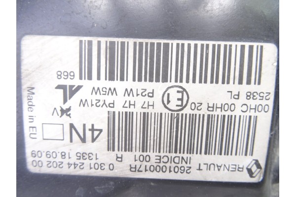 260100017R FARO DERECHO RENAULT MEGANE III SPORT TOURER