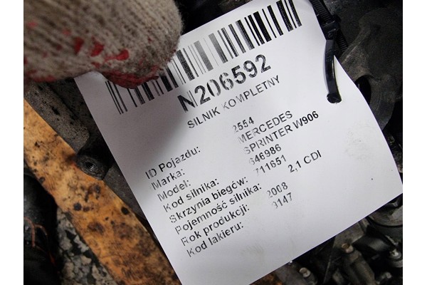 Motor Completo 646986 2.1 CDI 129 CV Mercedes Sprinter W906