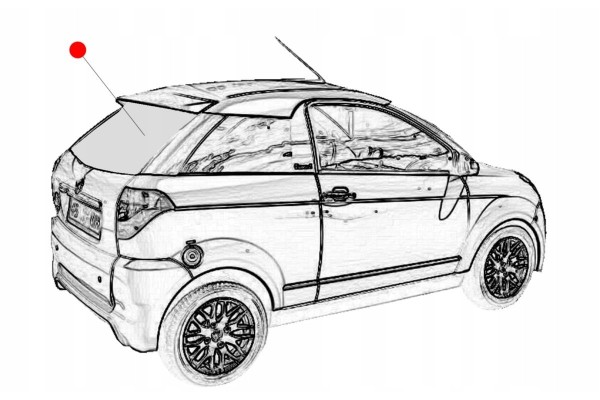 GLASS REAR AIXAM COUPE 2010 TINTED ORIGINAL