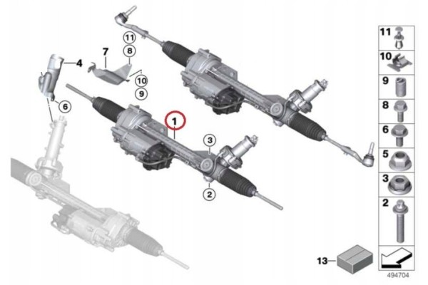 Original BMW F32 F34 F36 steering gear Quality of parts according to GVO O original with manufacturer s logo OE