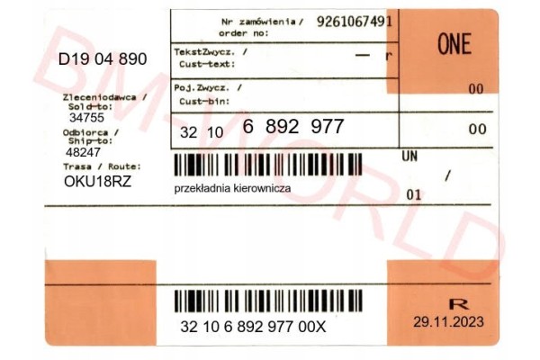 Caja de Dirección BMW OE 32106892977