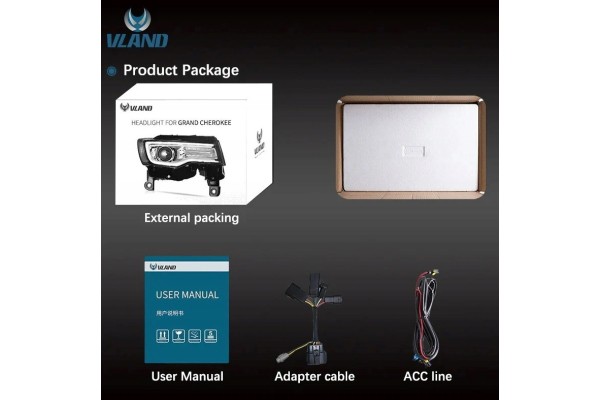 Juego Completo de Faros LED Diurnos VLAND para Jeep Grand Cherokee WK2