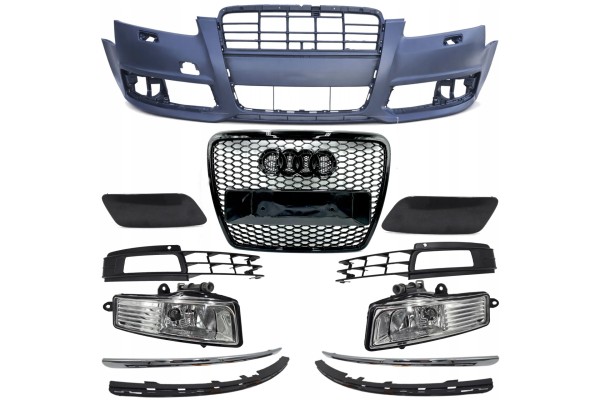 Front bumper ATRAPA RS LOOK AUDI A6 C6 4F FL 08 11R for HQ coating
