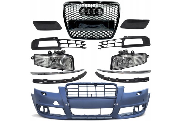 Front bumper ATRAPA RS LOOK AUDI A6 C6 4F FL 08 11R for HQ coating