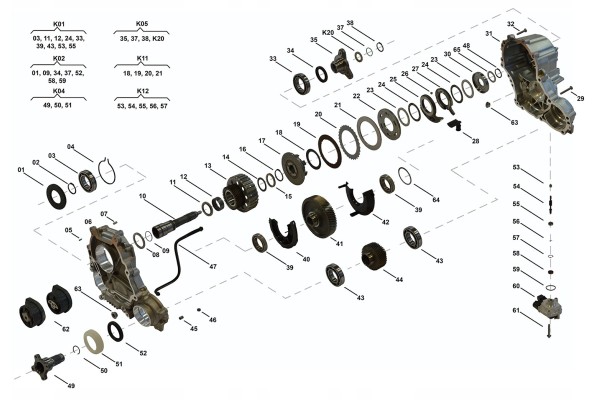 Repair Kit Distribution Box VTG Reducer ATC350 Bmw 5 F11 xDrive Catalog number of the part ACG02826