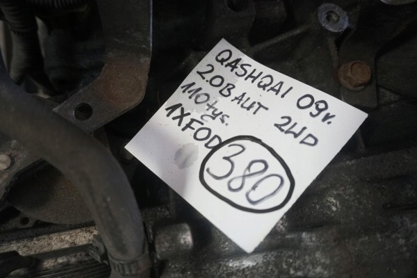 NISSAN QASHQAI AND J10 AUTOMATIC TRANSMISSION 1XFOD 2 0B MR20 2009year Engine type gasoline