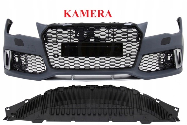 FRONT BUMPER A7 4G 2010 2014r RS7 LOOK CAMERA EmblemS CAMERA