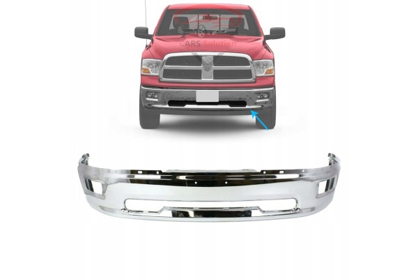 DODGE RAM 1500 2009 2012 BUMPER FRONT CHROME FOR HALOGENS Catalog number of the part 68088186AA 55112609AA