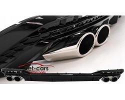 DIFFUSER SPOILER AUDI A5 B9 F5 LIFT 20 BLACK SLINE WITHOUT EXHAUST TIPS