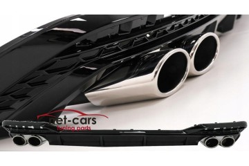 DIFFUSER SPOILER AUDI A5 B9 F5 LIFT 20 BLACK SLINE WITHOUT EXHAUST TIPS