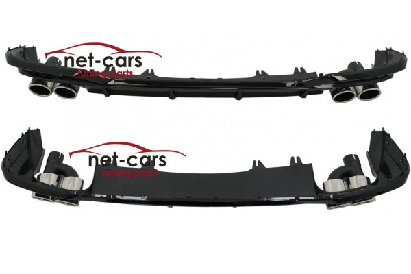 DIFFUSER SPOILER AUDI A5 B9 F5 LIFT 20 BLACK SLINE WITHOUT EXHAUST TIPS Catalog number of the part 1046357