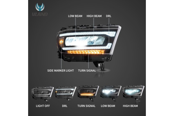 FRONT LAMP DODGE RAM 1500 2019 2023 HEADLIGHTS HOMOLOGATION EU Packaging status original